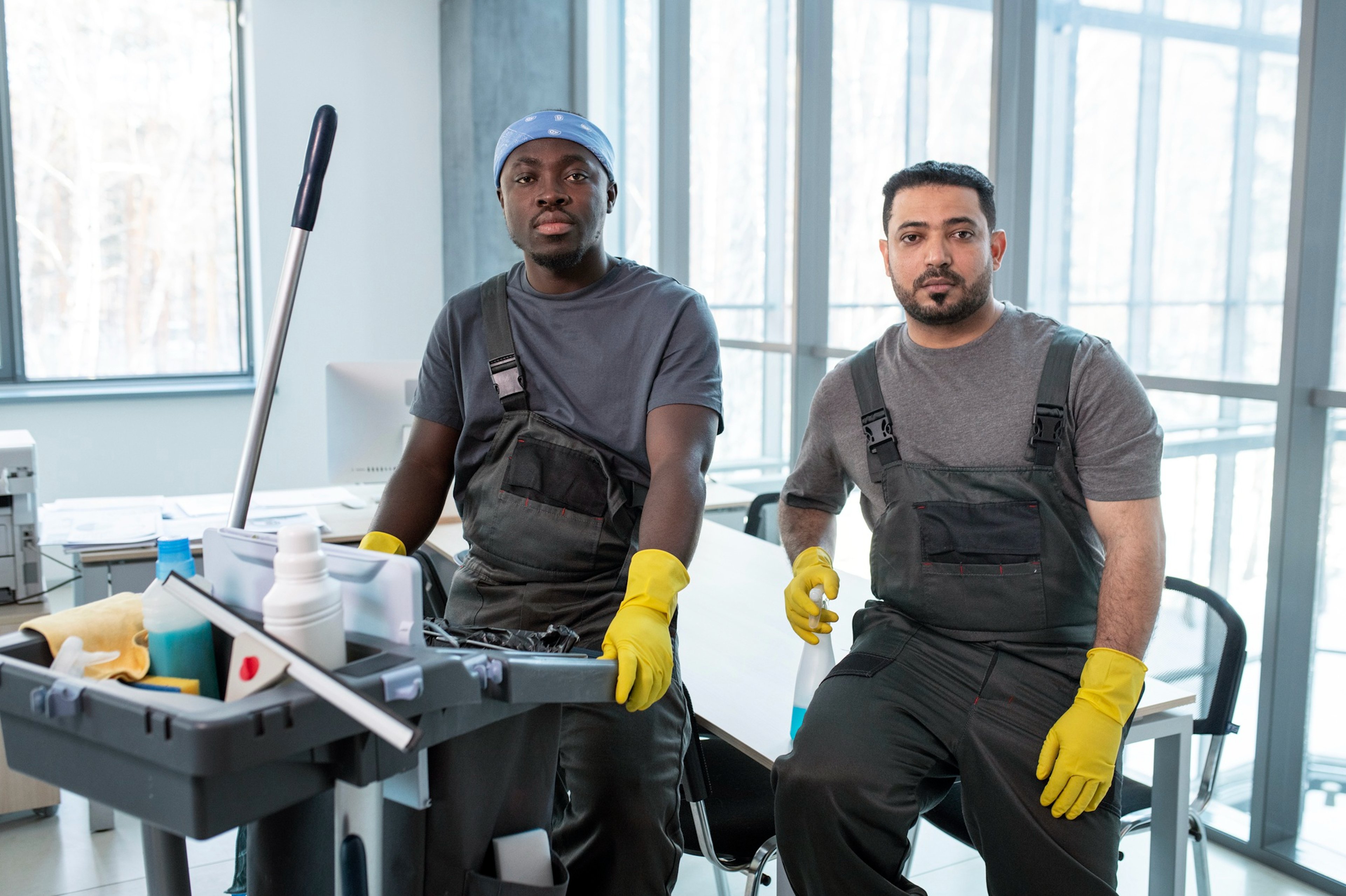Professional cleaning team with equipment at Cleaning Whizz Birmingham